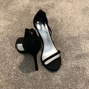 Stuart Weitzman Nudist Black Goosebump heels